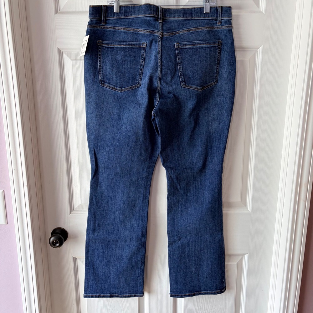 Falls Creek Womens Plus 1X Pull On Bootcut Jeans Dark Wash Blue Denim NWT - Picture 6 of 7
